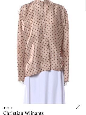 Christian Wijnants Beige Polka Dot Long-Sleeve Blouse